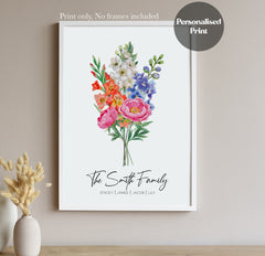 Custom Birth Flower Print (Personalised)