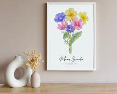 Custom Birth Flower Print (Personalised)