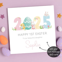 Pink 2025 1st Easter Card (Personalised)