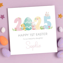 Pink 2025 1st Easter Card (Personalised)