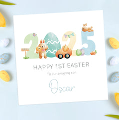 Blue 2025 1st Easter Card (Personalised)