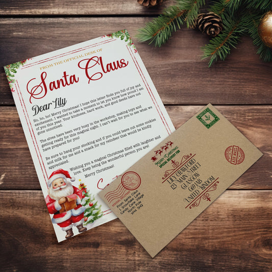 Traditional Santa Letter & Envelope (Personalised)