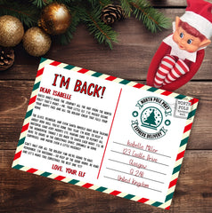 Elf Arrival Postcard, I’m Back (Personalised)