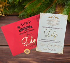 Gold Foiled Nice List & Envelope (Personalised)
