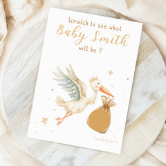 It’s A Boy Gender Reveal Scratch Card (Personalised) - Stork