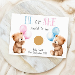 It’s A Boy Gender Reveal Scratch Card (Personalised) - Teddy Bears