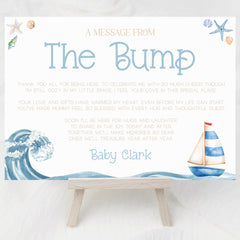 Message From The Bump Baby Shower Sign (Personalised) - Nautical