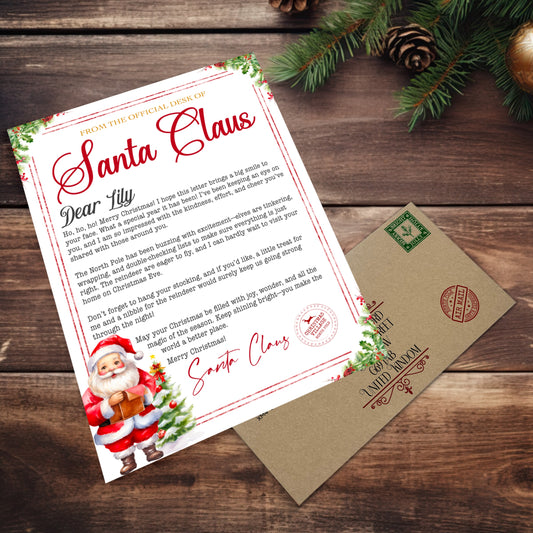 Traditional Santa Letter & Envelope (Personalised)