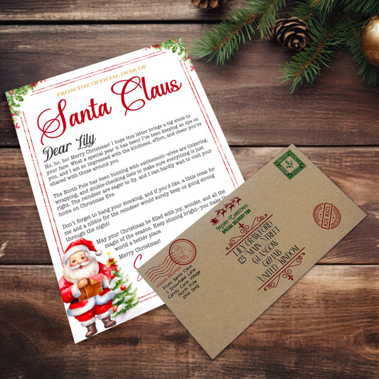 Traditional Santa Letter & Envelope (Personalised)