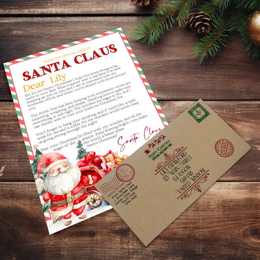 Jolly Santa Letter & Envelope (Personalised)
