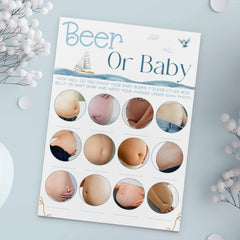Beer Belly Or Baby Bump Baby Shower Game - Nautical