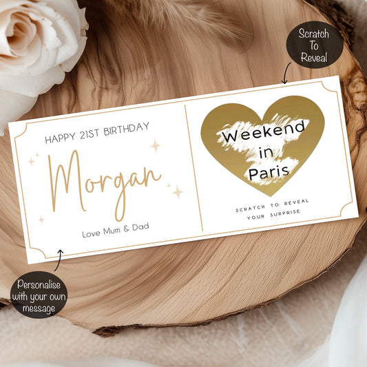 Gold Scratch Off Heart Gift Card (Personalised)
