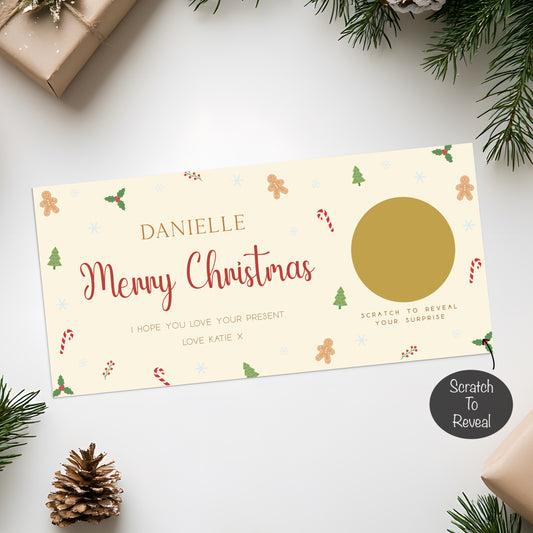Gold Scratch Off Christmas Gift Card (Personalised)