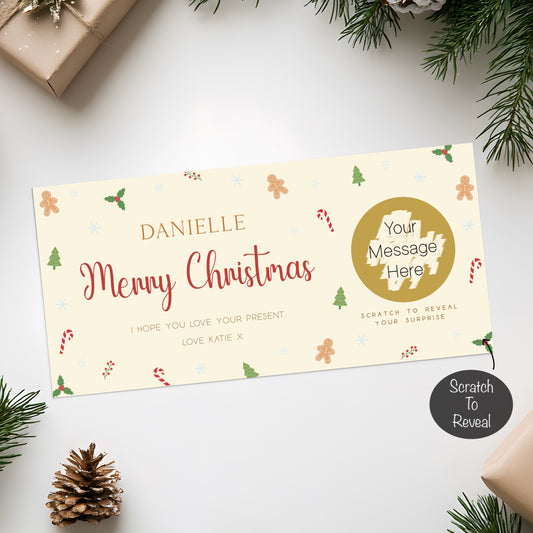 Gold Scratch Off Christmas Gift Card (Personalised)
