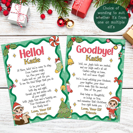 Elf Hello Goodbye Note Bundle (Personalised)
