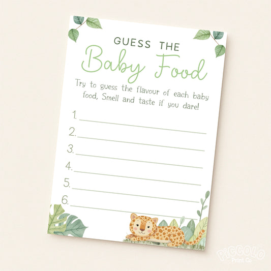 Guess The Baby Food Baby Shower Game - Safari