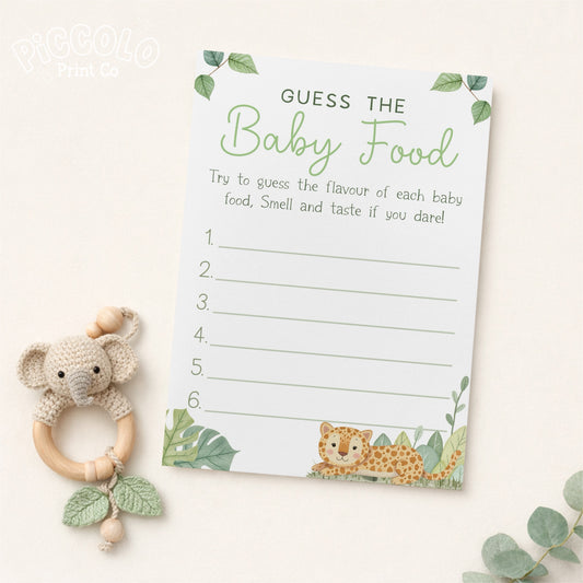 Guess The Baby Food Baby Shower Game - Safari